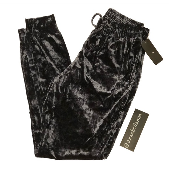 Crushed Velvet Joggers Pants SIZE S & SIZE L - Picture 2 of 6